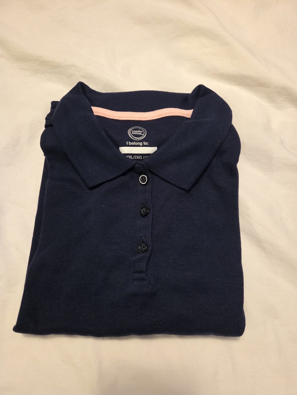 Wonder Nation Girls Longsleeve Navy Blue Polo XXL 18 NWT School Uniform